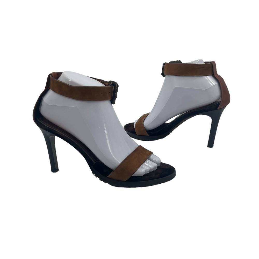 Donald J Pliner Brown Ceara Pony Hair Embellished Buckle Heels Size 7 Women's